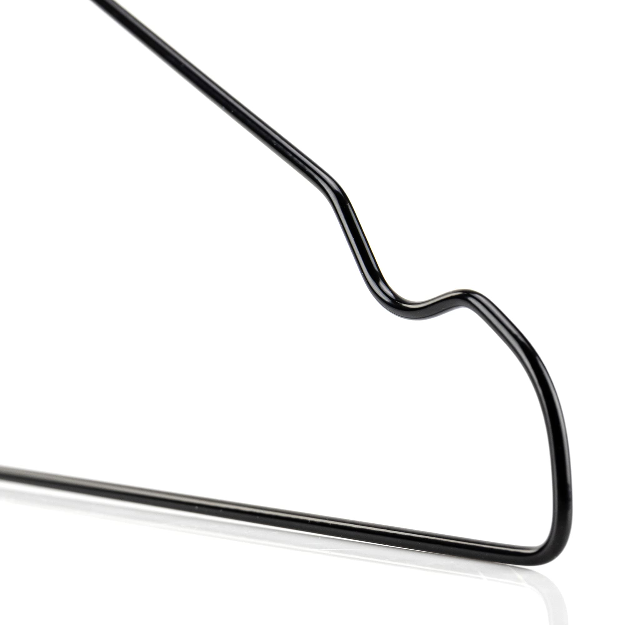 20 Pack Heavy Duty Black Wire Hangers - 16 Inch Metal Coat Hangers for Adults | 13 Gauge Strong Clothes Hangers for Closet Organization, Dry Cleaning & Retail Stores