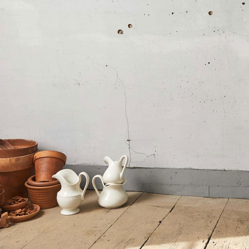 Premium Stoneware Pitcher - Small Creamware Pitcher for Milk, Juice & Water | Elegant Kitchen & Dining Decor