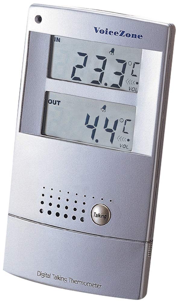 Wireless Digital Indoor Outdoor Thermometer with Voice Alert - Accurate Temperature & Humidity Monitor for Home, Garden, Garage, and Office Use
