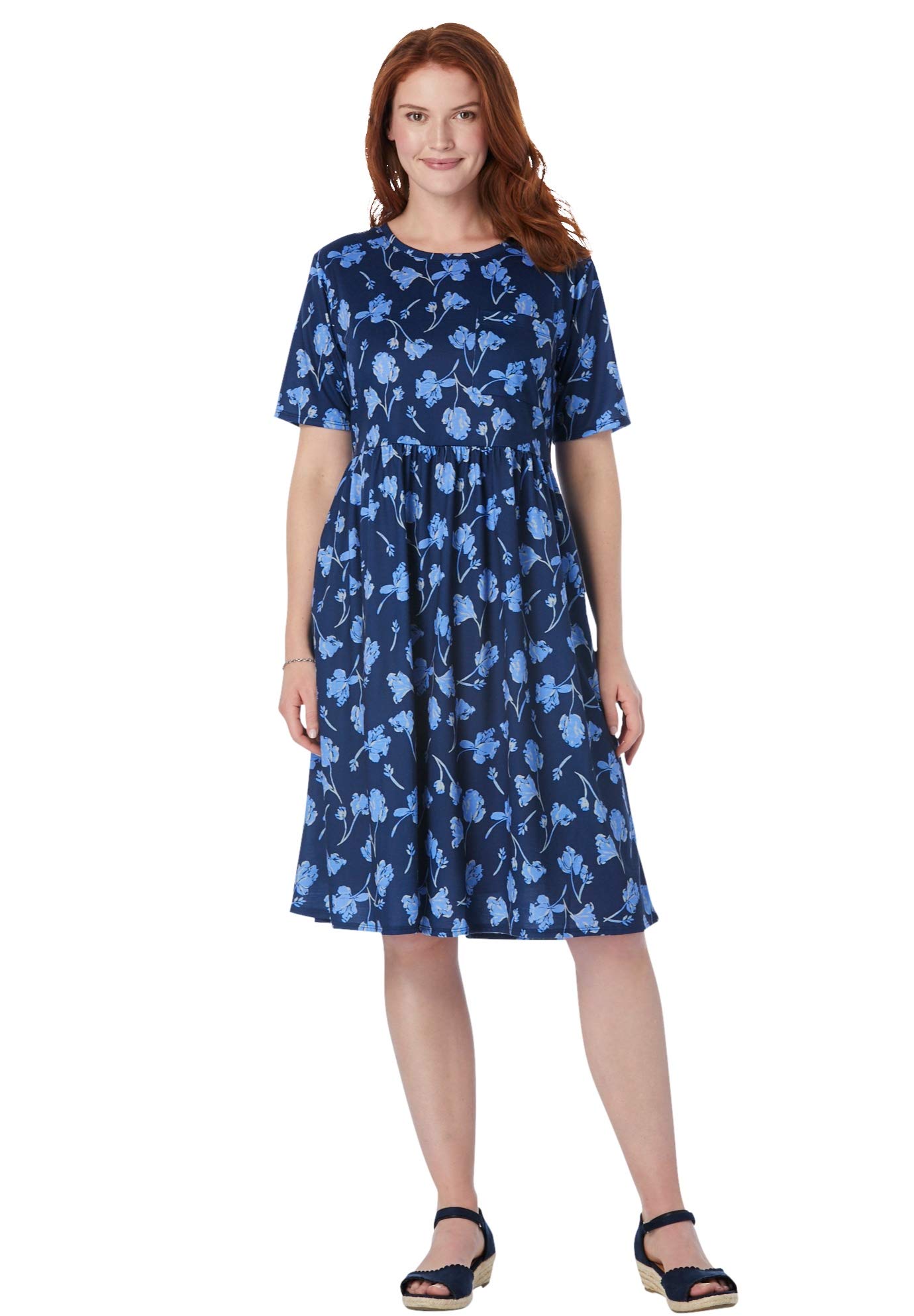 Women's Plus Size Empire Waist Tee Dress - Flattering Casual Summer T-Shirt Dress for Curvy Women | Perfect for Outdoor Activities, Beach Cover-ups & Everyday Wear