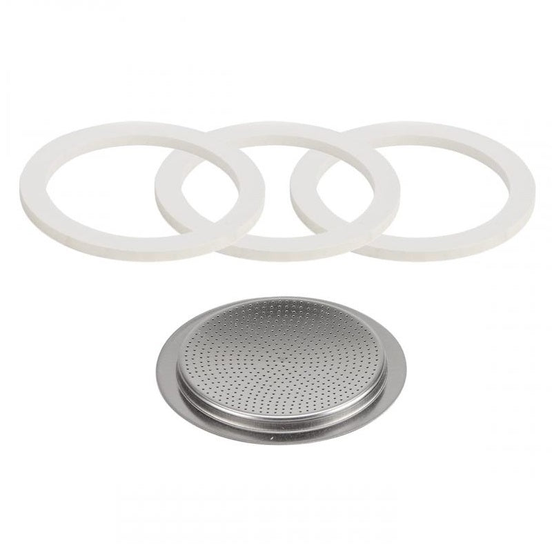 Bialetti Moka Express Replacement Gaskets and Filter Screen - Compatible with 1-18 Cup Stovetop Espresso Makers - Perfect for Home Coffee Brewing and Espresso Maintenance