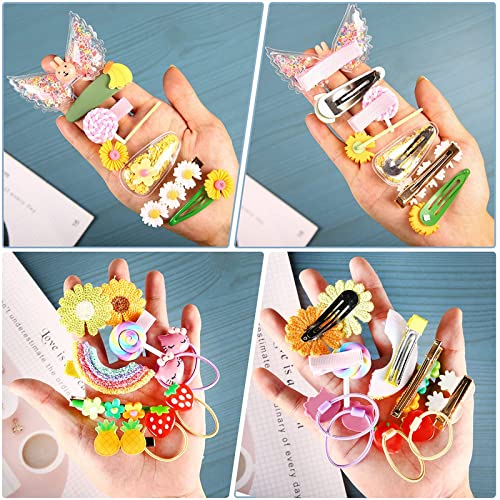 Shidara Hair Clips for Baby Girls - Rainbow Hair Accessories with Dazzling Flowers & Butterflies (10-Piece Set) | Perfect for Parties, Weddings & Daily Styling
