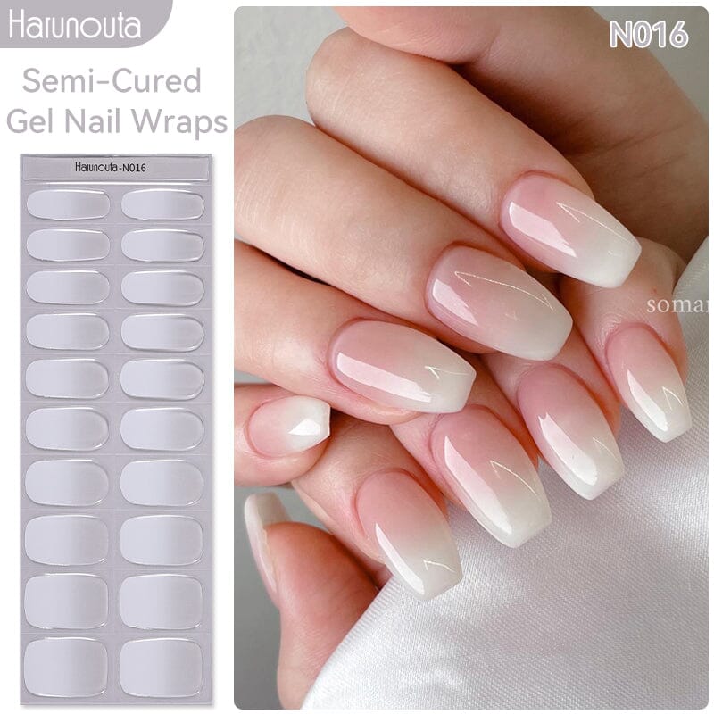 20 Tips Pink Semi Cured Gel Nail Strips N016 - DIY Salon Quality Nails at Home, Perfect for Parties, Weddings & Special Occasions