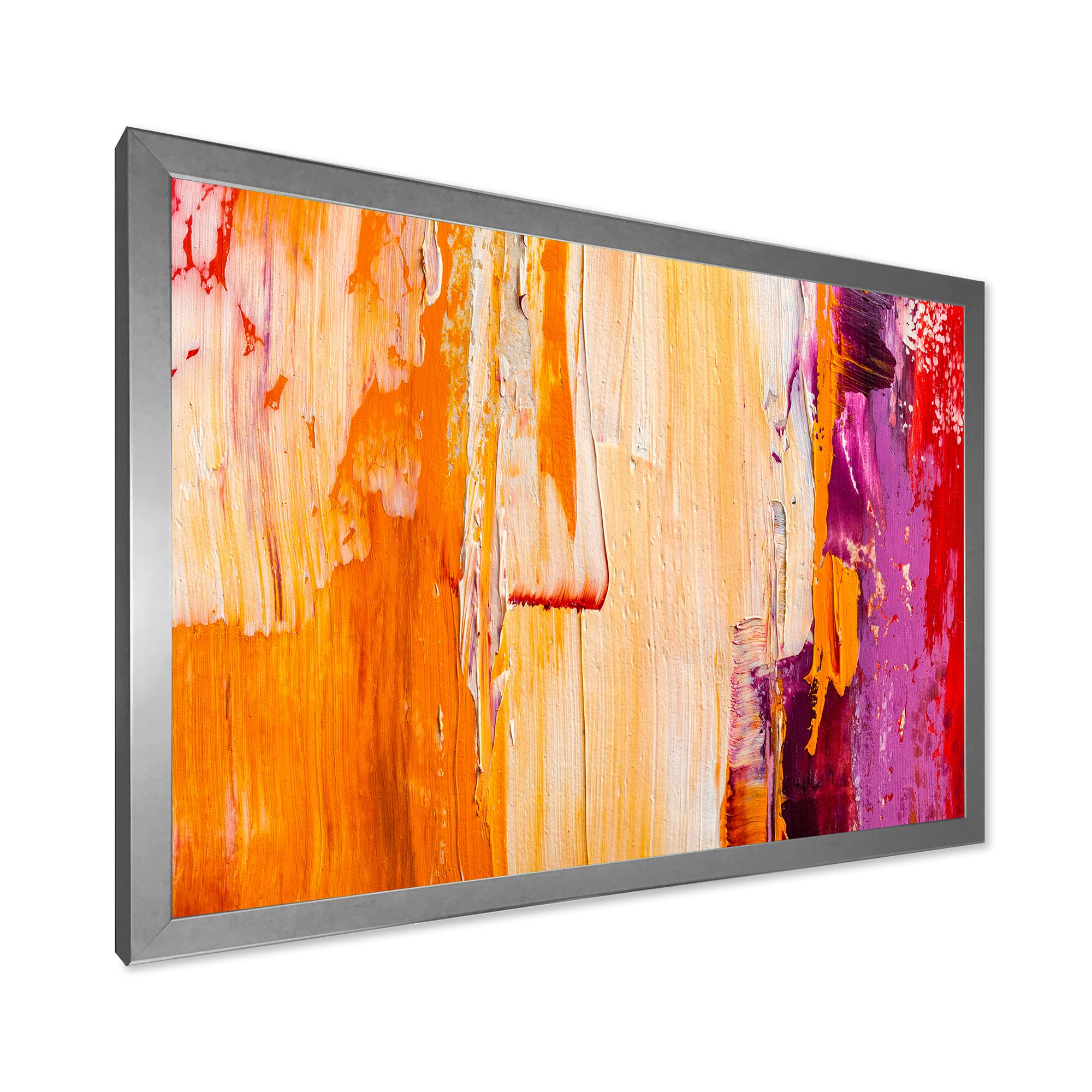 DesignQ Grunge Green Abstract Modern Framed Wall Art - Contemporary Canvas Painting for Living Room, Bedroom & Office Decor