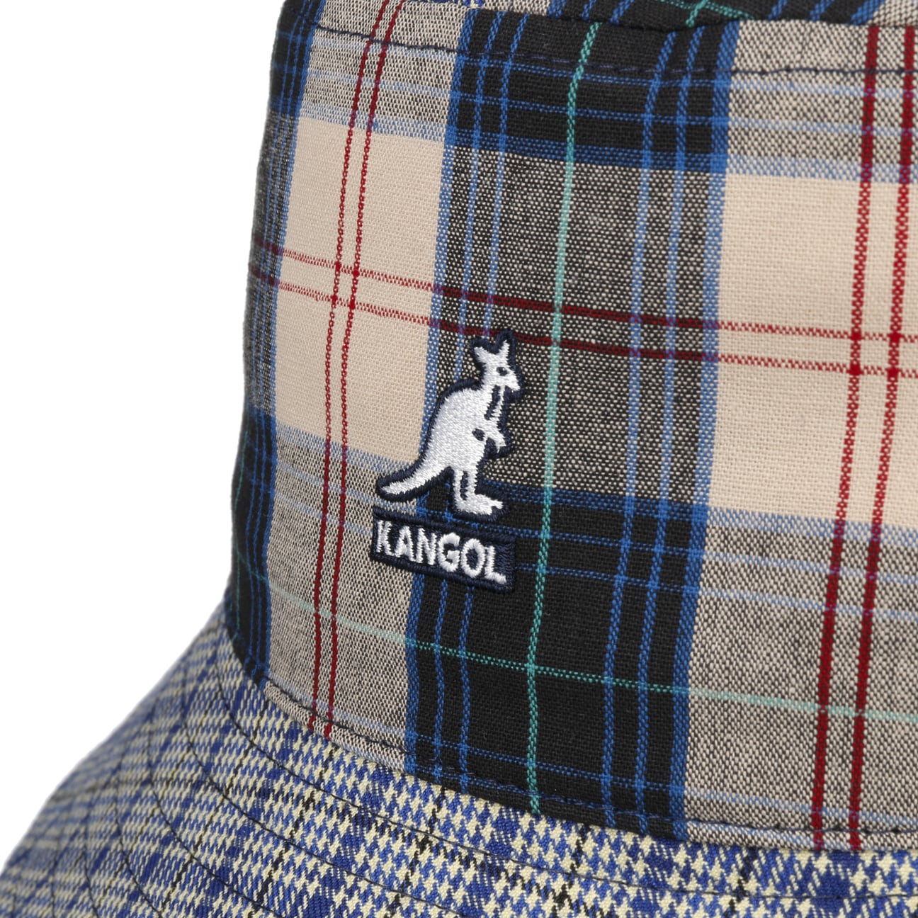 Kangol Plaid Mashup Bucket Fishing Hat for Men & Women - UV Protection Outdoor Sun Hat for Fishing, Hiking, Camping & Beach Activities