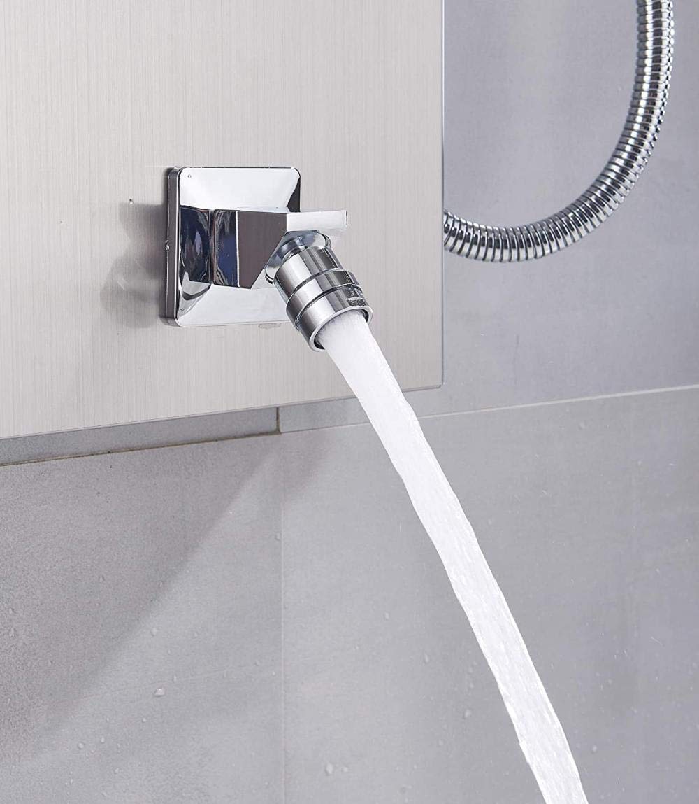Premium 304 Stainless Steel Shower Panel Tower with 3 Massage Jets, Mixer Tap, Waterfall Rain Shower, Hand Shower & Tub Spout - Wall Mounted Bathroom Set for Luxury Spa Experience at Home