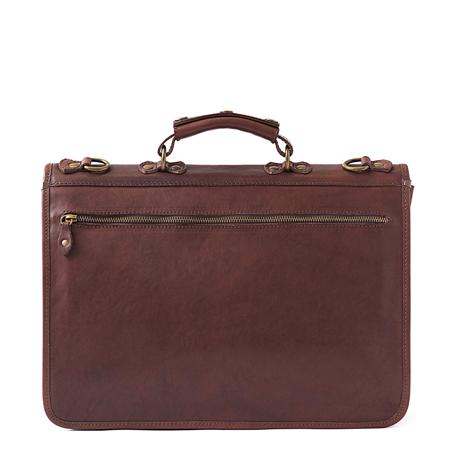 Premium Scafaftti Triple Gusset Leather Briefcase for Men - Chocolate Brown Business Bag - Perfect for Office, Travel & Professional Meetings