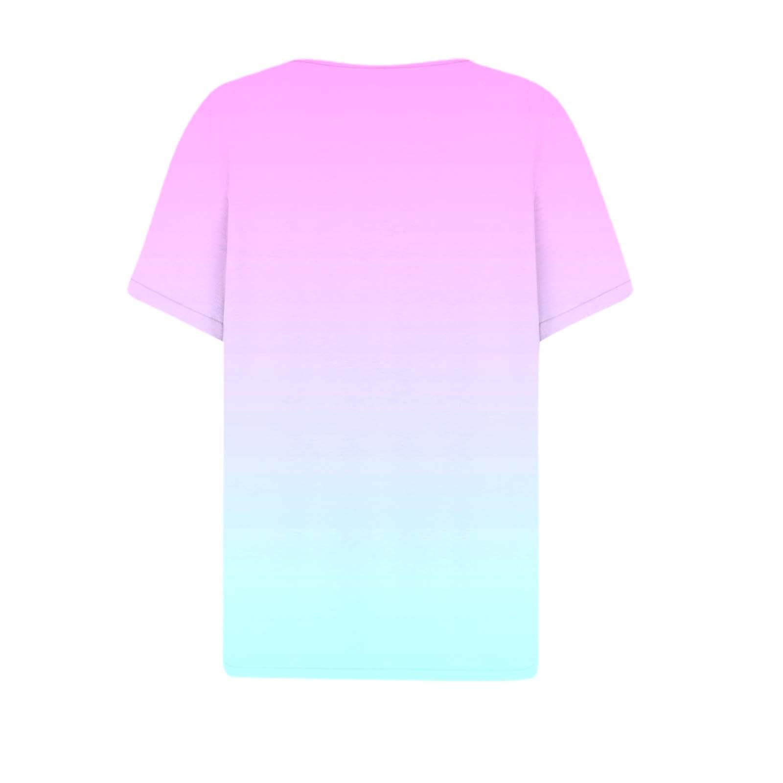2024 Women's Summer V-Neck Boho Short Sleeve T-Shirts - Casual Loose Comfortable Vacation Tunic Tops for Beach, Travel & Everyday Wear