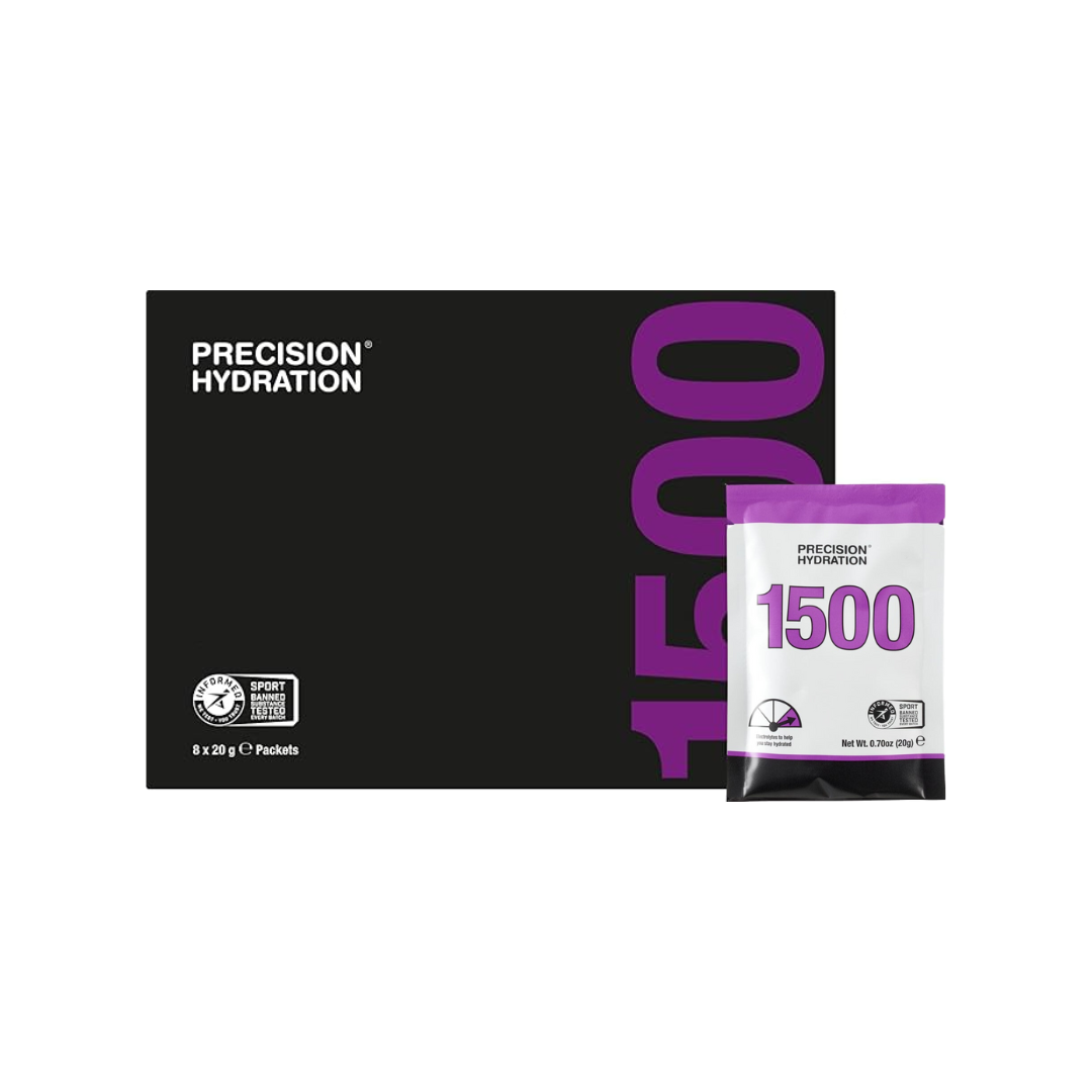 Precision Hydration PF1500 Electrolyte Packets (8 Count) - Rapid Hydration for Athletes, Runners & Outdoor Activities - Perfect for Workouts, Hiking and Post-Exercise Recovery