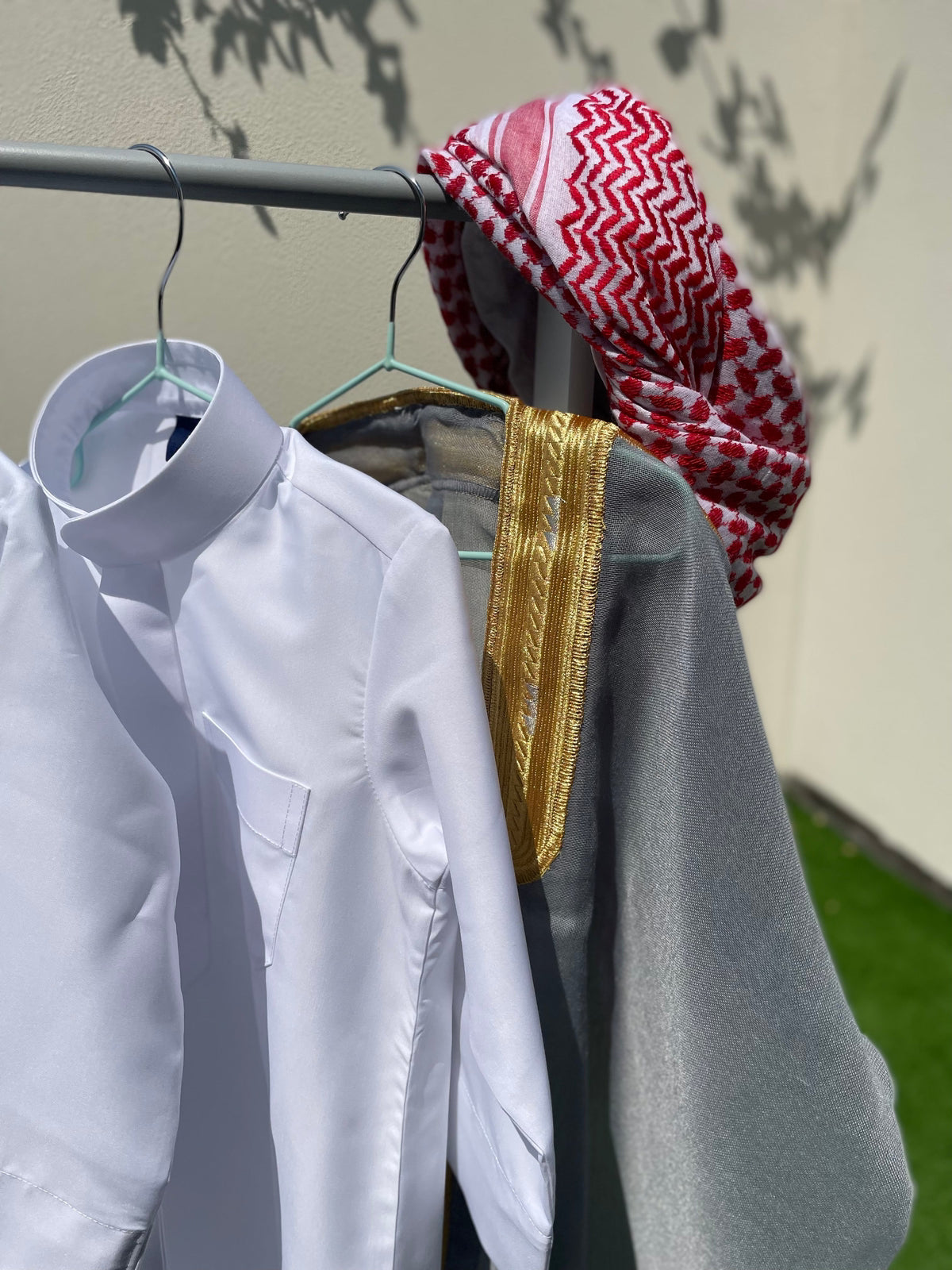 Premium Baby Boy Thobe Gift Set - Grey Bisht for 0-12 Months | 8-Piece Outfit for Newborns & Infants | Perfect for Eid, Ramadan, and Special Occasions