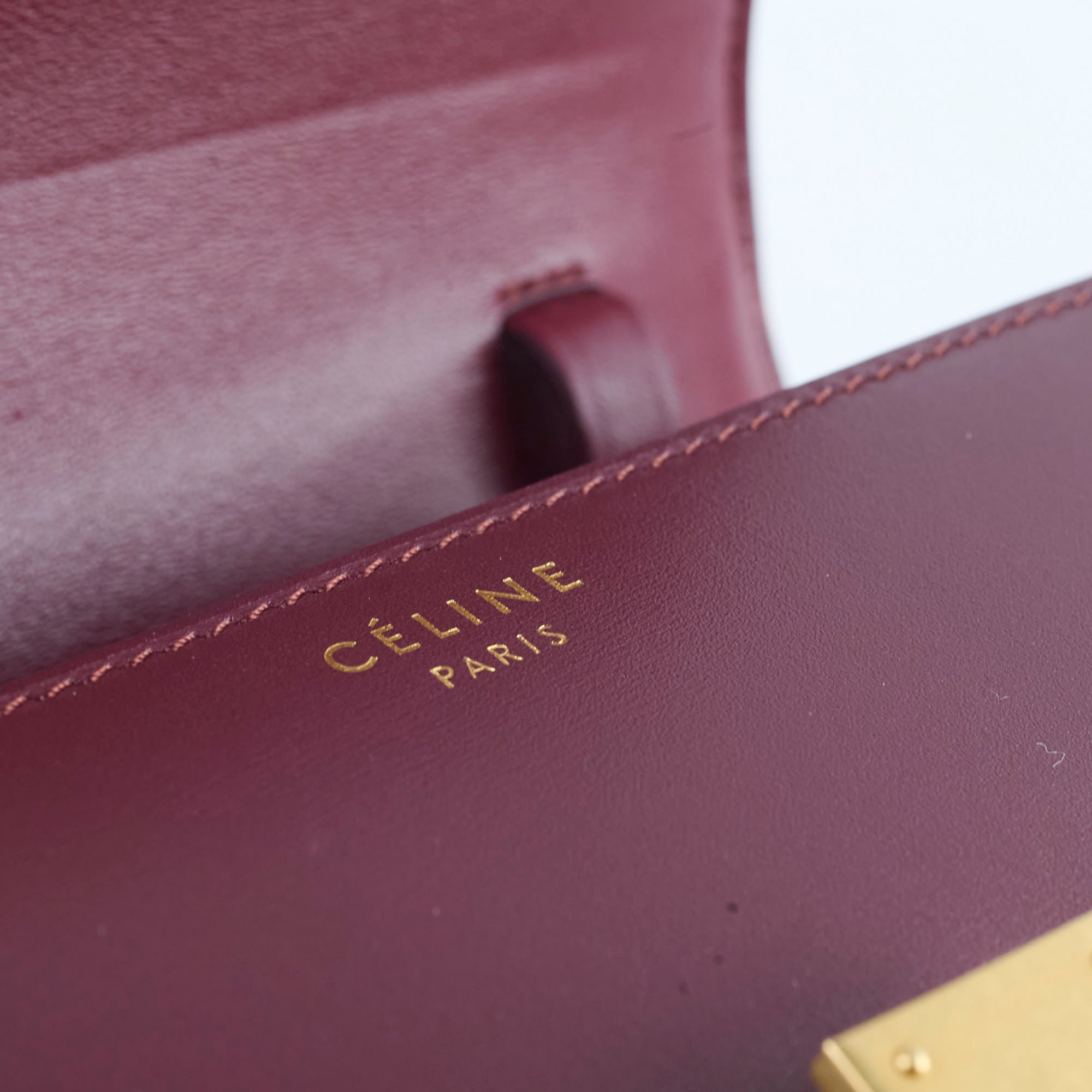 Celine Mini Box Bag in Burgundy - Stylish Leather Crossbody Purse for Women | Perfect for Work, Date Night & Travel