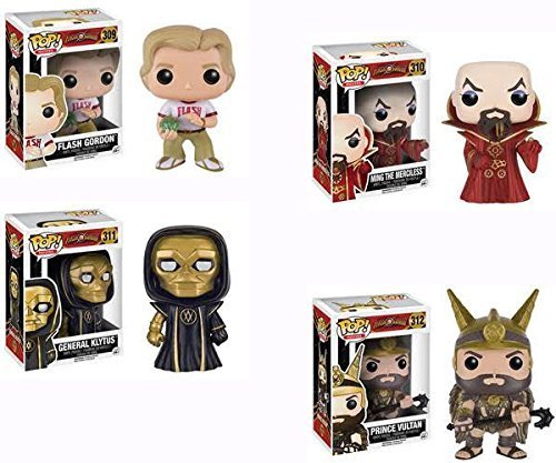 POP Movies: Flash Gordon Vinyl Figure Set - Flash Gordon, Emperor Ming, General Klytus & Prince Vultan (4-Piece Collectible) | Perfect for Movie Fans, Collectors & Superhero Decor