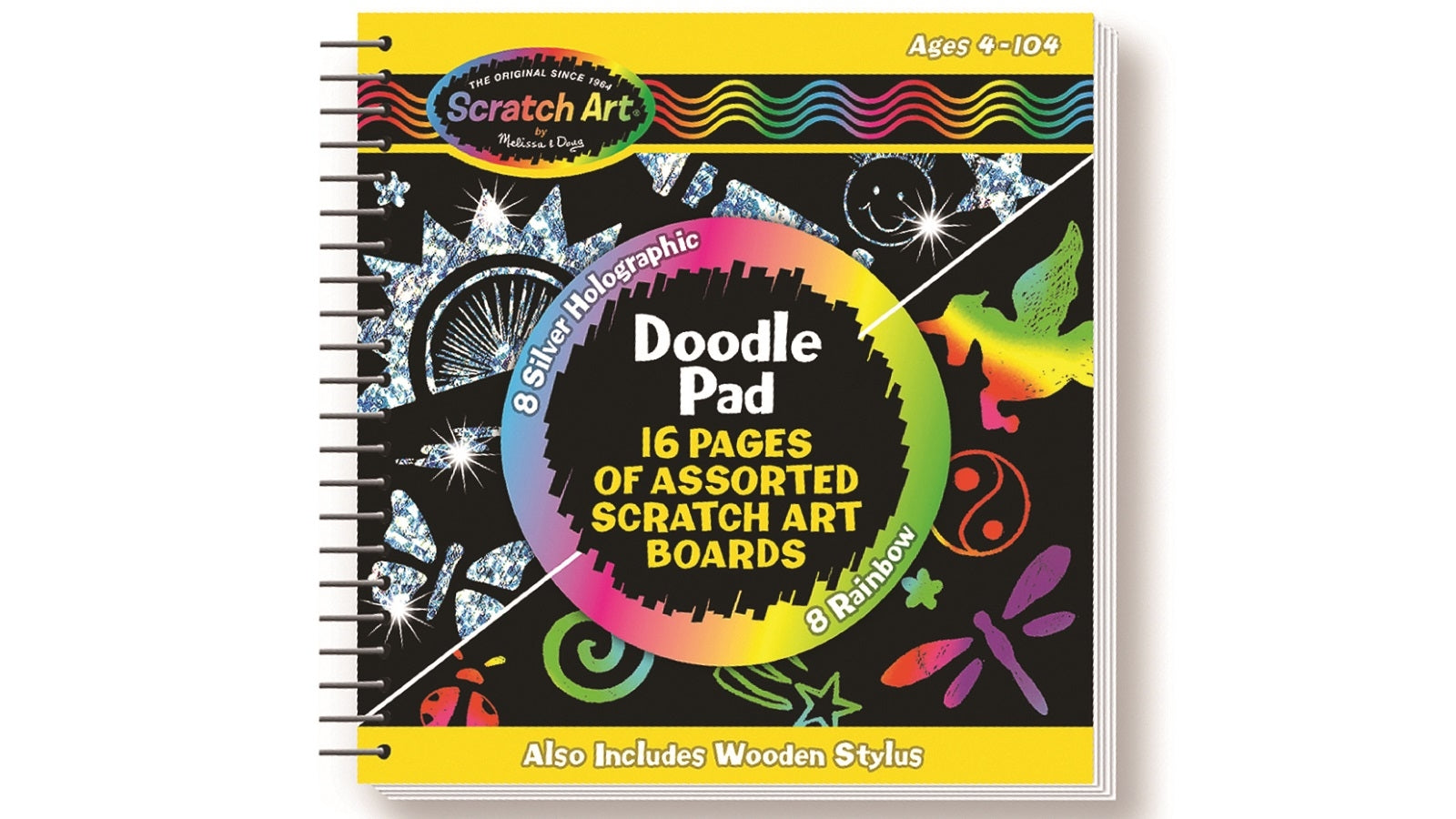 M&D Scratch Magic Doodle Book - Reusable Drawing Pad for Kids, Creative Art Activity Toy, Fun Travel & Birthday Gift for Boys & Girls - Perfect for Road Trips, Airplane Entertainment & Rainy Day Activities