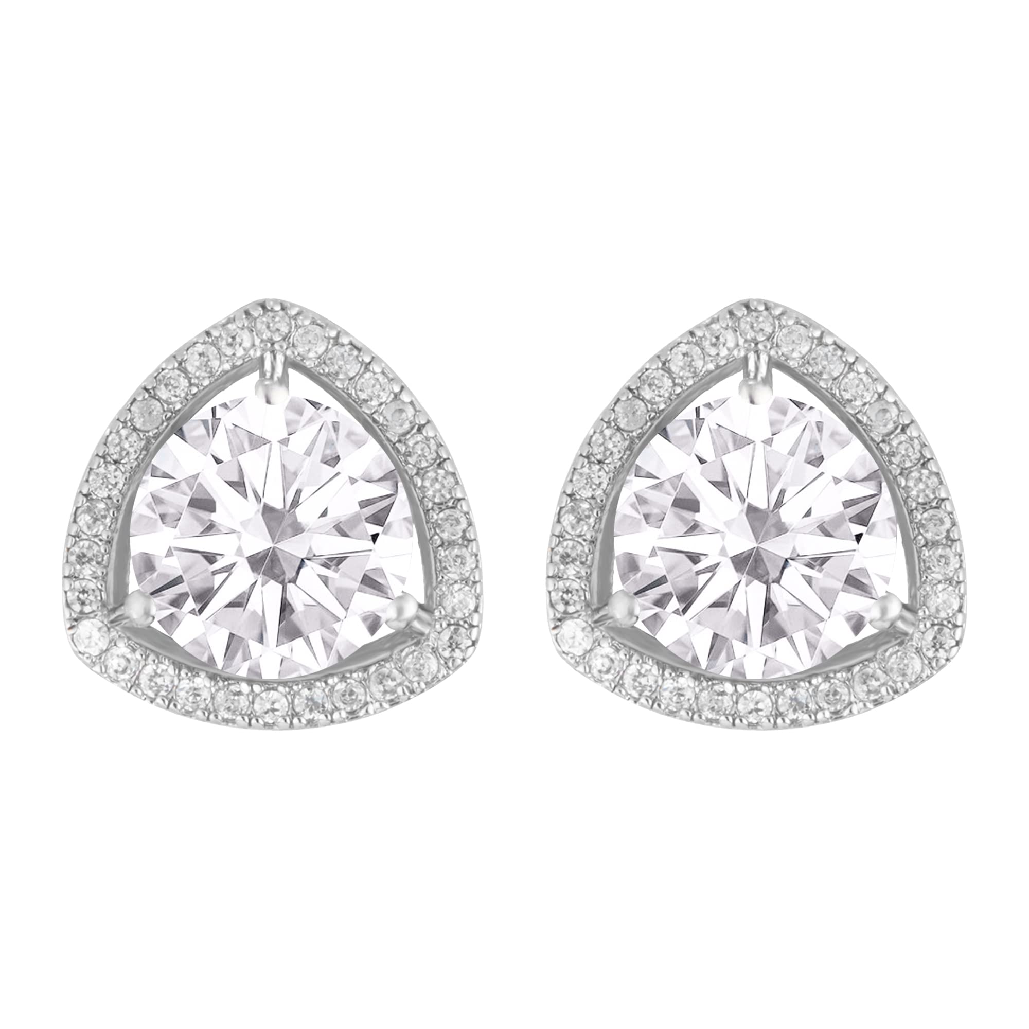 Natural White Topaz Sterling Silver Halo Stud Earrings for Women - Elegant Jewelry Gift for Birthday, Anniversary & Special Occasions