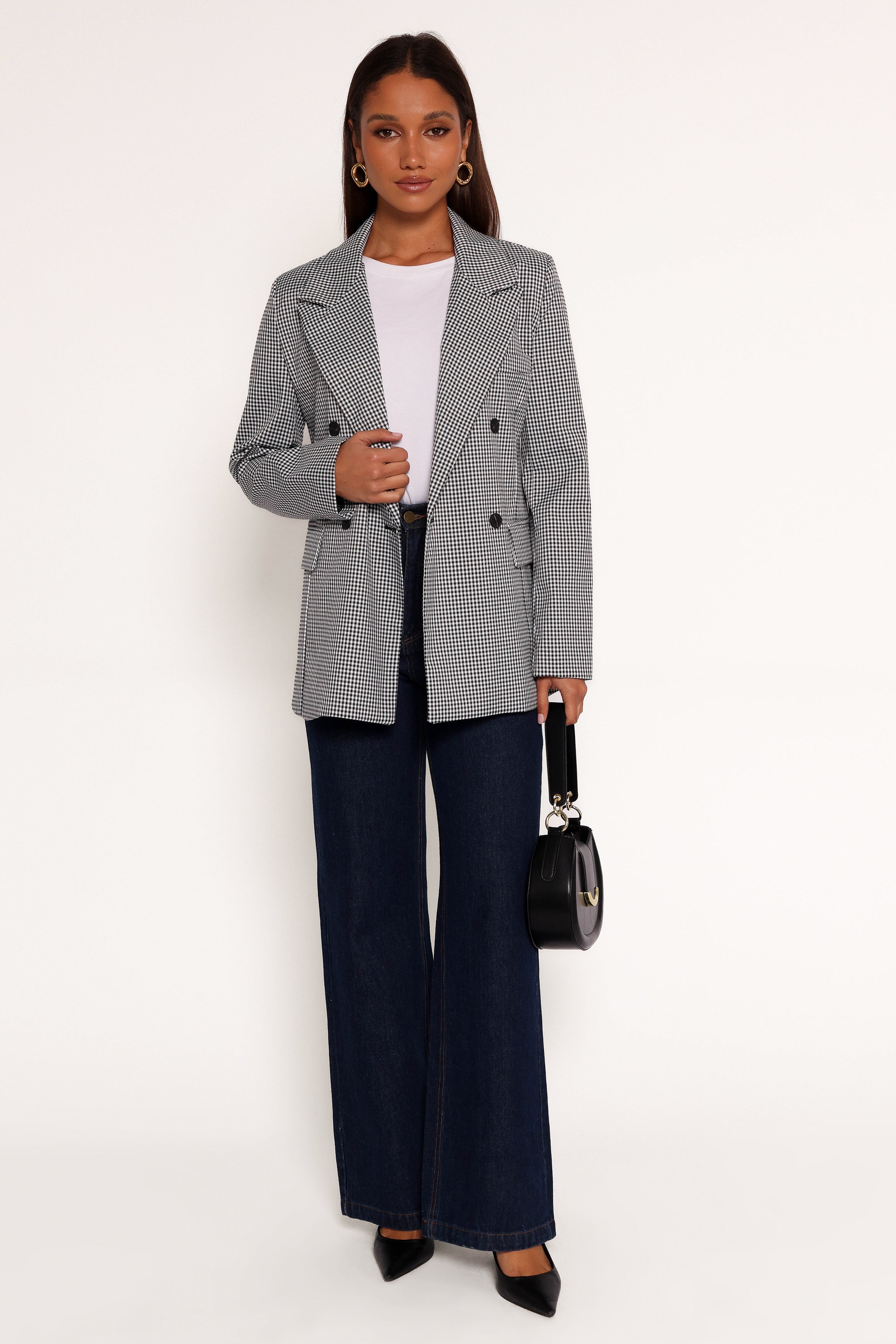 Juliette Blazer for Women - Classic Black & White Tailored Jacket for Office, Business, and Formal Occasions