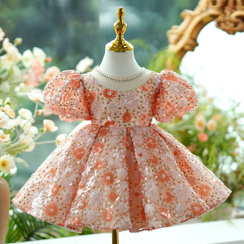 Sparkly Flower Girl Dress for Toddlers - Elegant Sequined Pageant Dress, First Communion Gown & Princess Party Outfit - Perfect for Weddings, Baptisms & Special Occasions