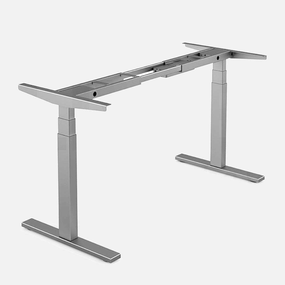 120cm Electric Height Adjustable Standing Desk with Dual Motors - Grey Frame & White Top for Home Office & Workspace Ergonomics