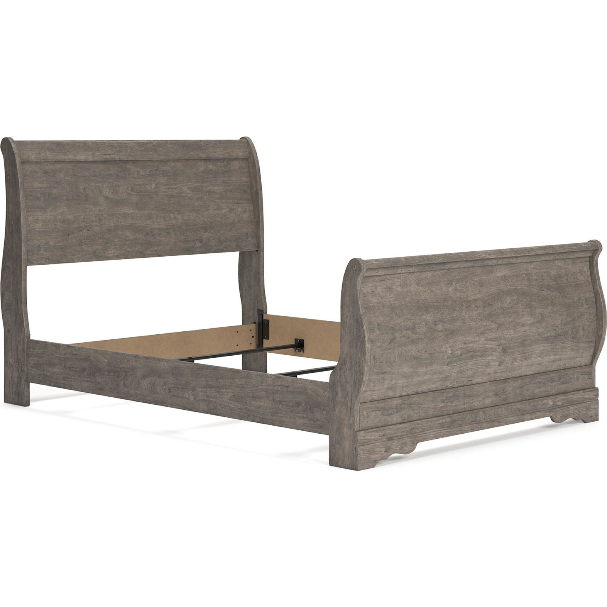Bayzor 5-Piece Full Sleigh Bedroom Set in Gray - Modern Bed Frame, Nightstand & Dresser for Cozy Master Bedroom Decor