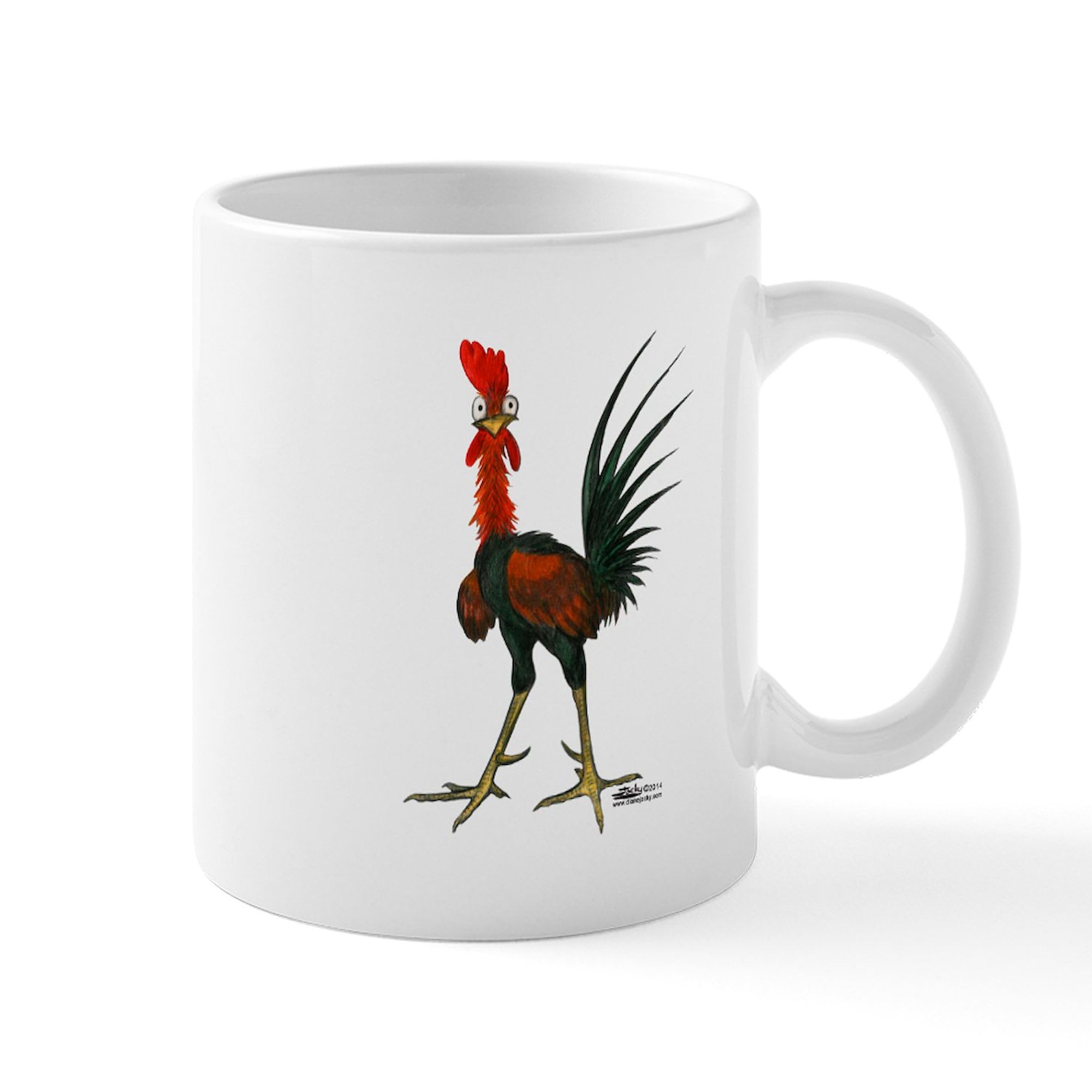 Crazy Rooster Ceramic Coffee Mug 11 oz (325 ml) - Funny Novelty Gift for Coffee Lovers, Perfect for Home, Office & Gifts