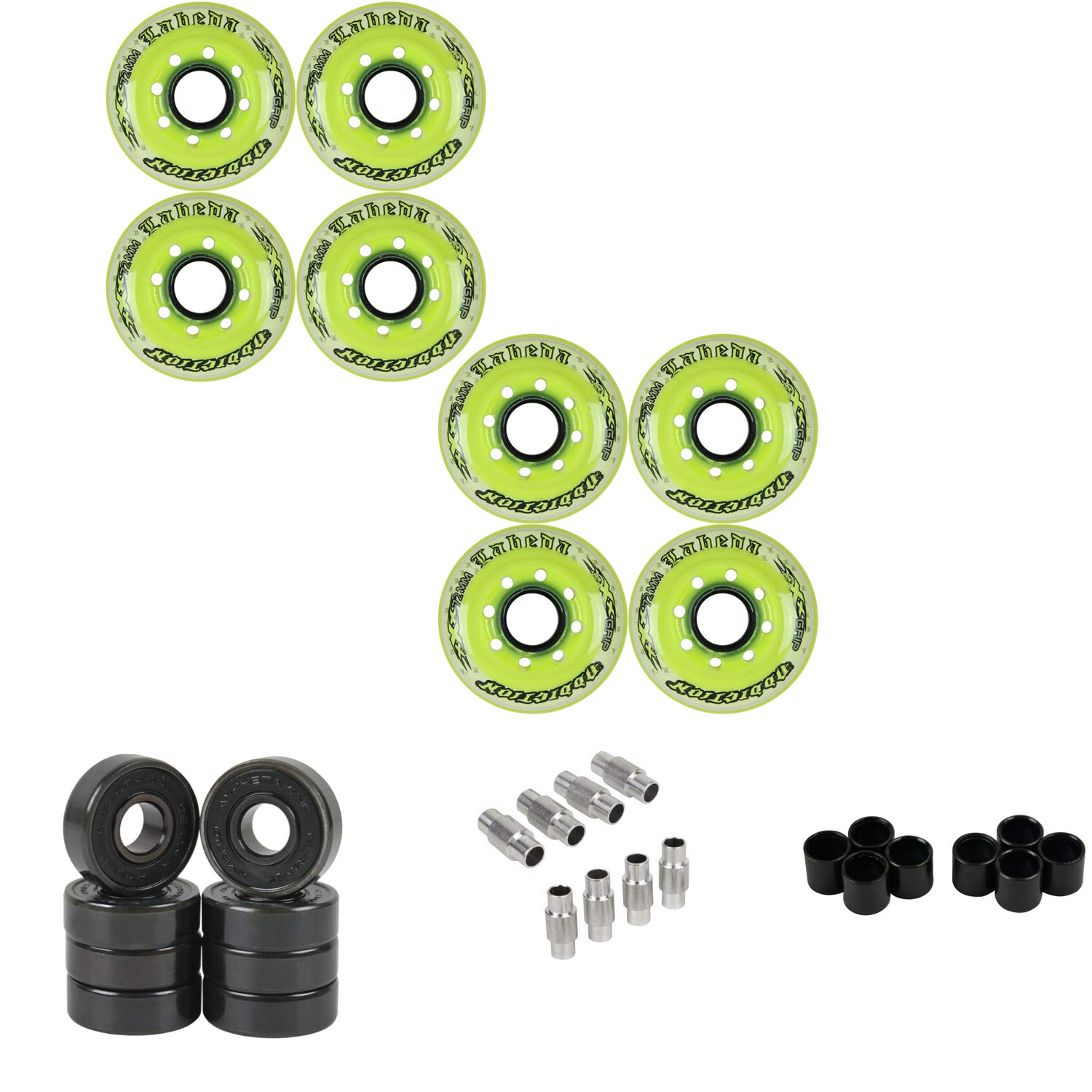 Labeda Addiction Roller Hockey Wheels with Hybrid Ceramic Bearings - Choose Size & Color for Indoor/Outdoor Skating & Hockey Games