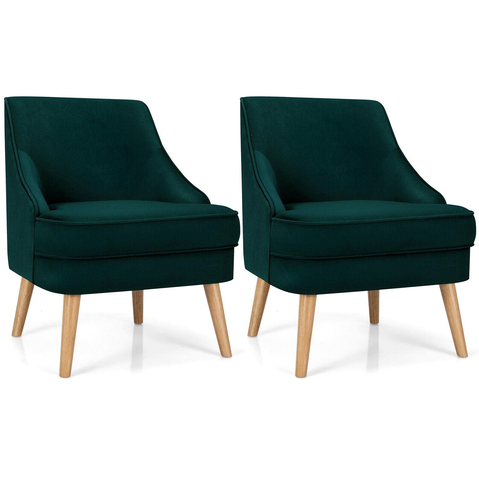 Set of 2 Green Mikalo Sofa Beds with Wooden Legs - Convertible Floor Sofa for Living Room, Guest Room & Small Spaces | Foldable Couch Bed for Lounge, Apartment & Dorm Furniture