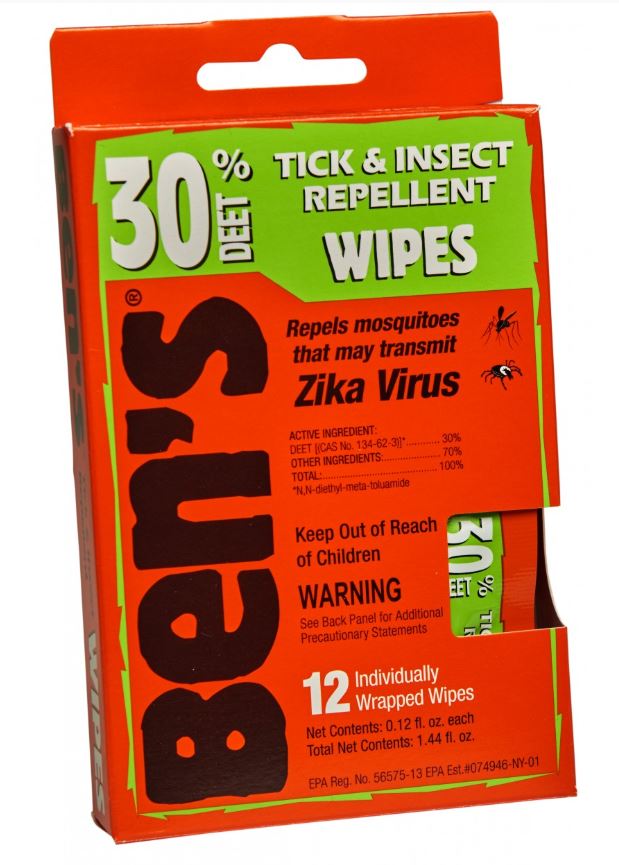30% DEET Tick & Insect Repellent Wipes - Mosquito & Bug Repellent for Outdoor Camping, Hiking & Travel - Pack of 20 Individually Wrapped Towelettes