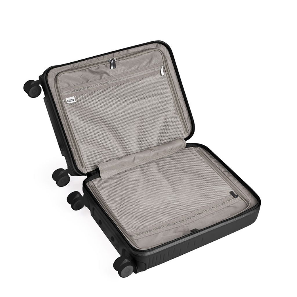 Epic Spin 55cm Lightweight Carry-On Luggage - Matte Black Suitcase for Travel, Business Trips & Weekend Getaways