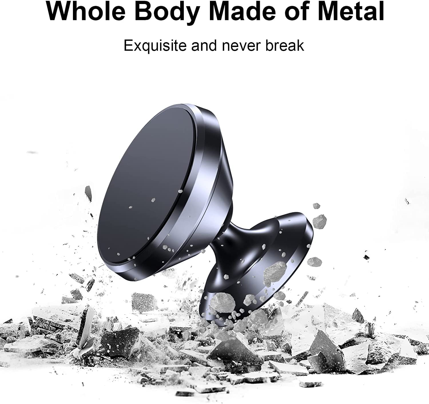 2-Pack Magnetic Phone Holder for Car Dashboard - Strong Magnet Universal 360° Rotating Hands-Free Mount Compatible with iPhone, Android, GPS Devices - Perfect for Commuting, Road Trips & Navigation