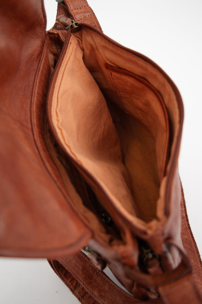 Premium Genuine Leather Handbag 098 in Cognac Brown - Stylish & Durable Women's Tote for Work, Travel & Everyday Use