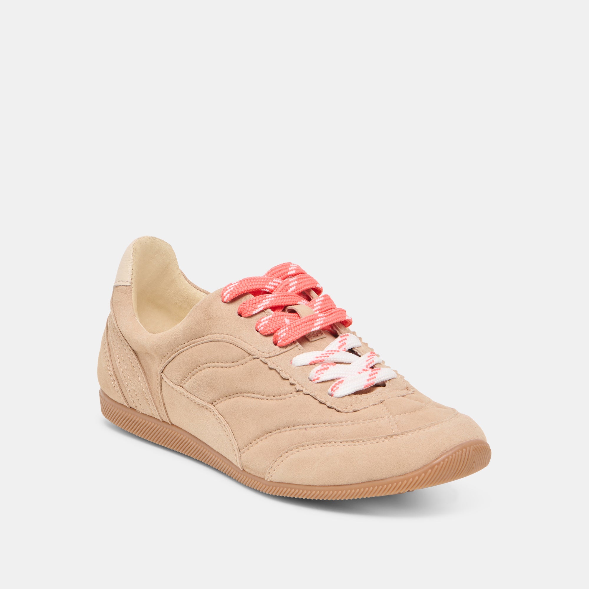 LAINI Women's Camel Suede Sneakers - Comfortable Casual Walking Shoes for Women | Perfect for Work, Travel & Everyday Wear