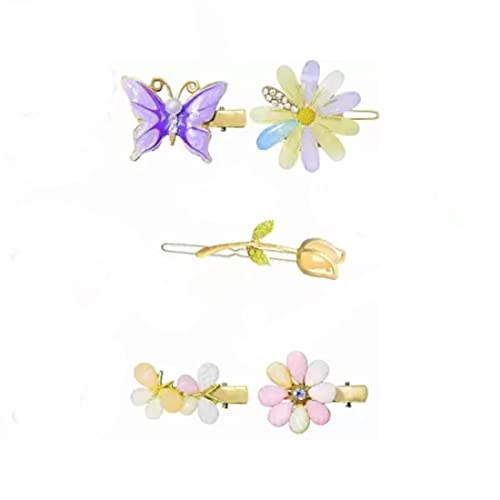 Tiaara Pearl Metal Hair Clips for Women & Girls - 5 Pack Hair Clamps, Barrettes for Women's Hairstyles - Perfect for Weddings, Parties & Everyday Use