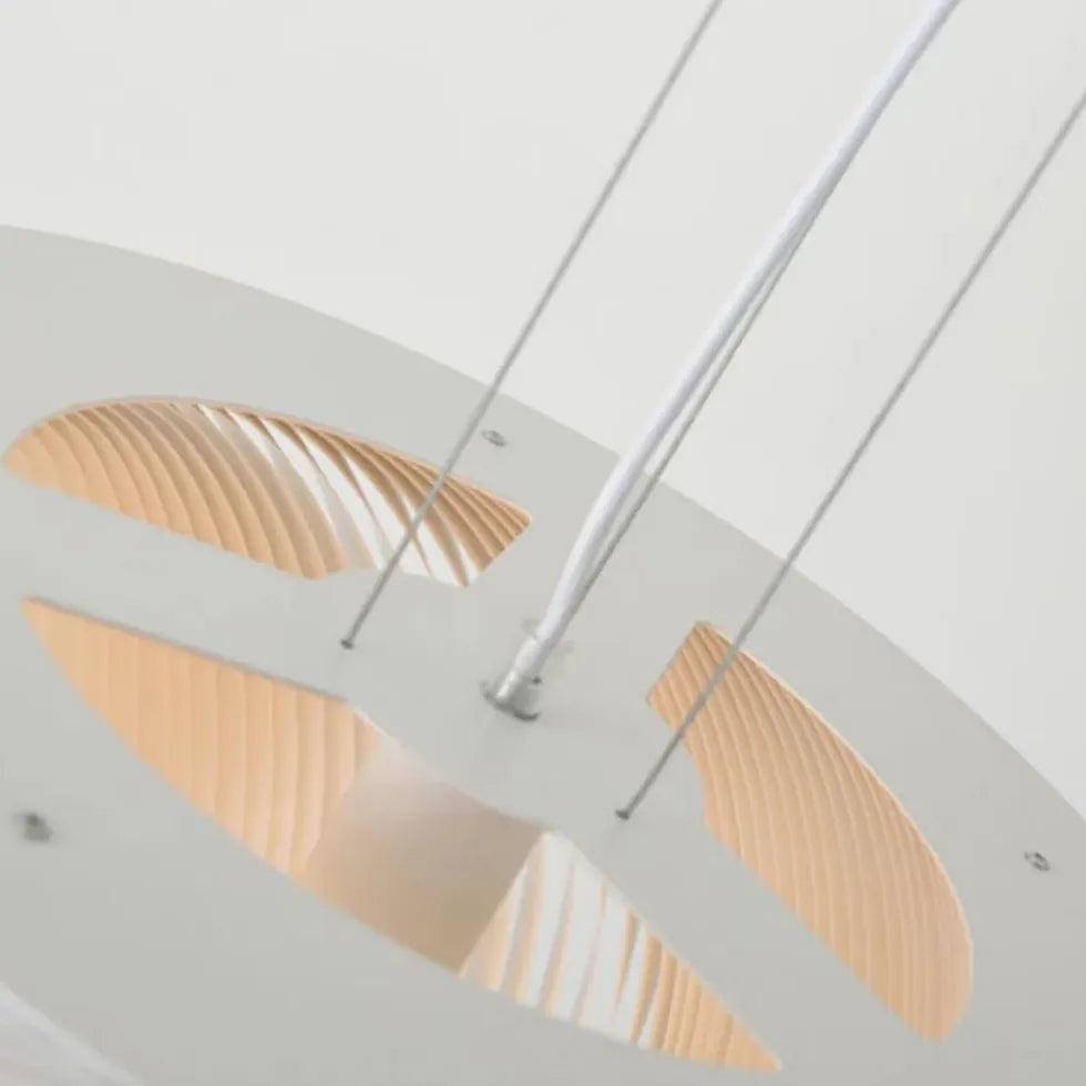 Modern White Spiral Pattern Artistic Pendant Light - Elegant Ceiling Lighting Fixture for Dining Room, Kitchen Island & Bedroom Decor