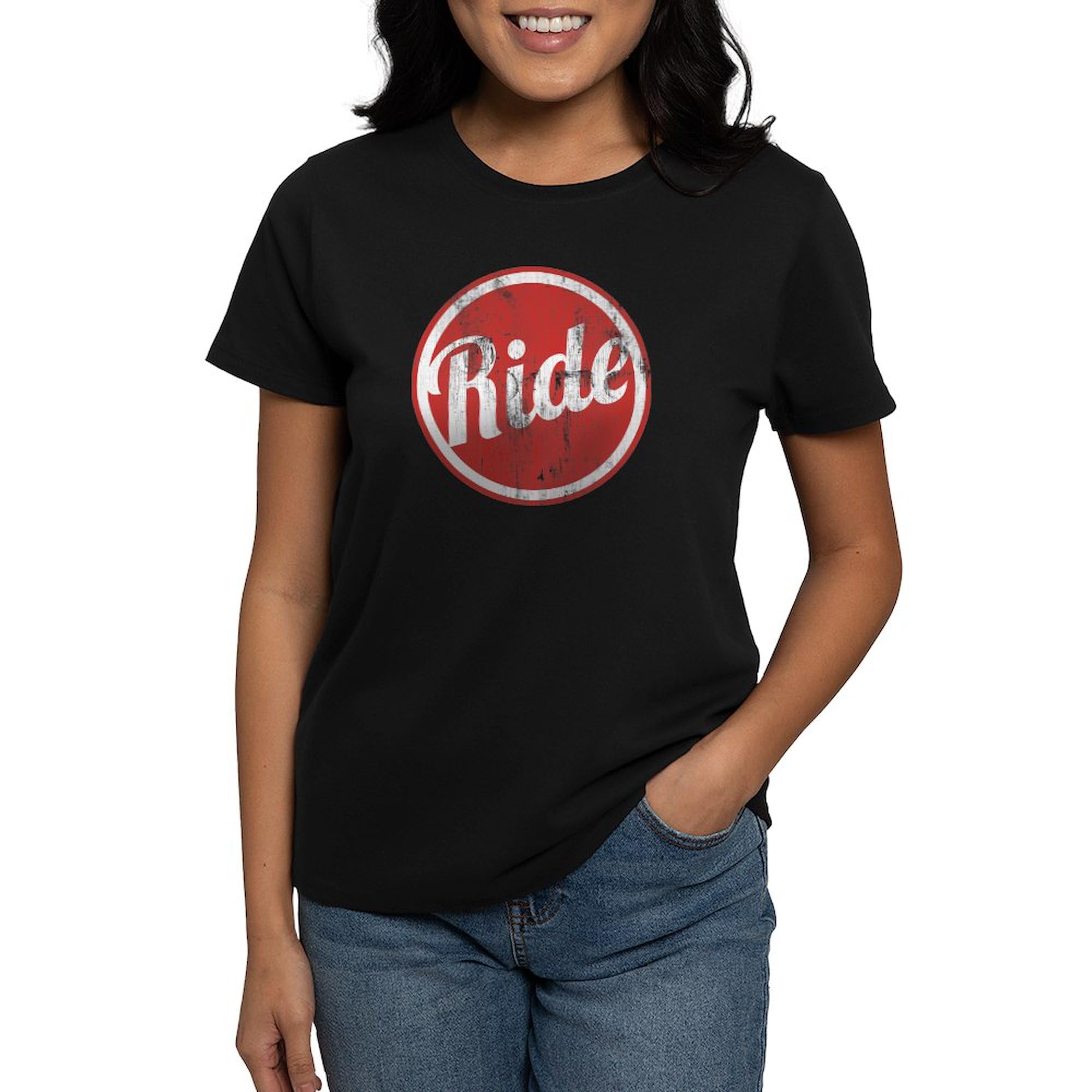 Ride Women's Dark Cotton T-Shirt - Comfortable & Stylish Casual Tee for Everyday Wear | Perfect for Outings, Workouts, and Relaxing