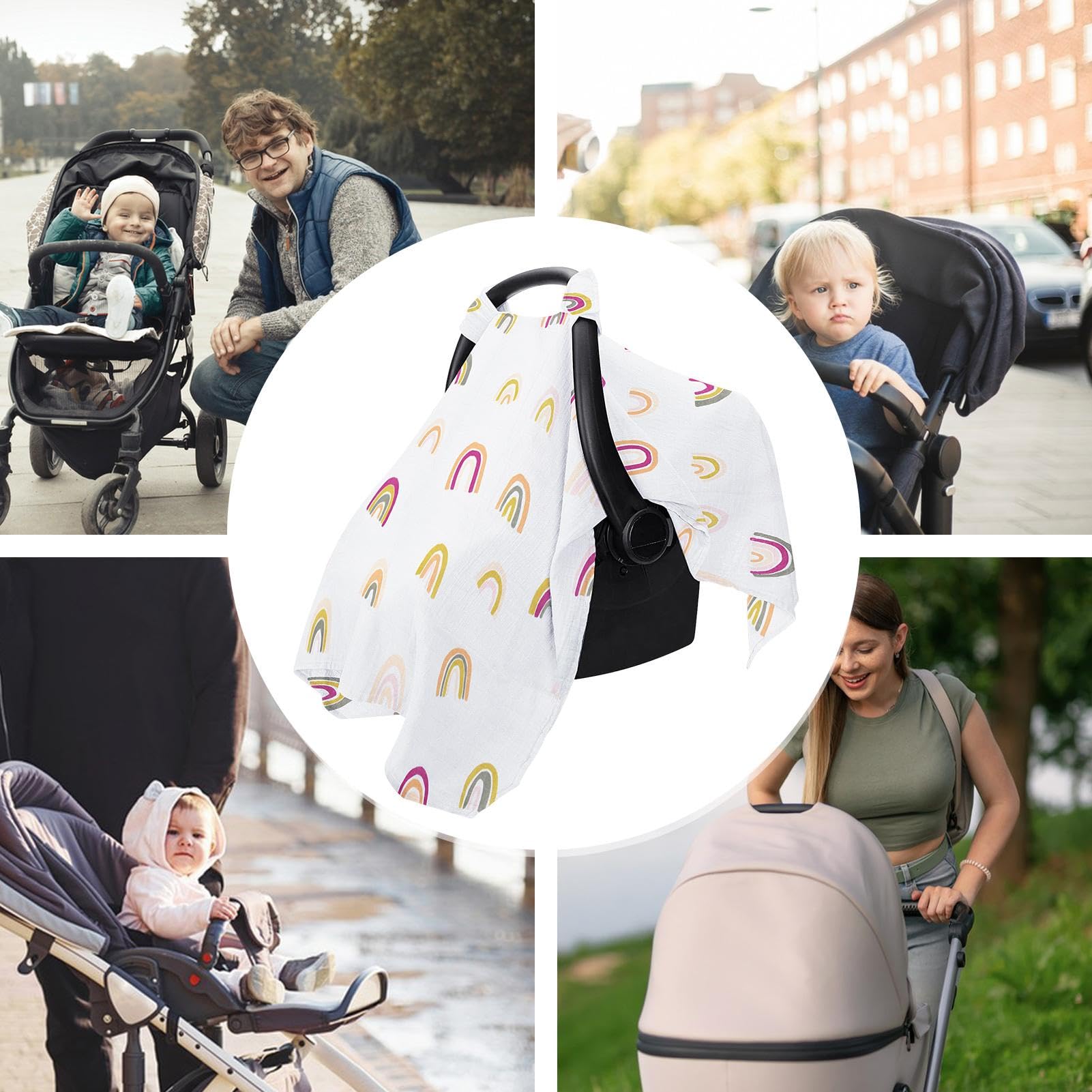 Lightweight Baby Stroller with Breathable Seat & Sun Shade Canopy - Dinosaur & Flower Design for Boys & Girls | Perfect for Summer Walks, Shopping, and Outdoor Adventures