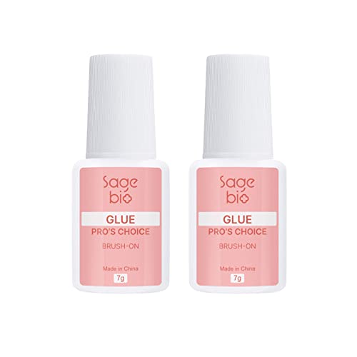 Professional Super Strong Nail Glue for Press-On & Acrylic Nails - Quick Dry Brush-On False Nail Adhesive - Perfect for Salon, Home Manicures & Nail Extensions
