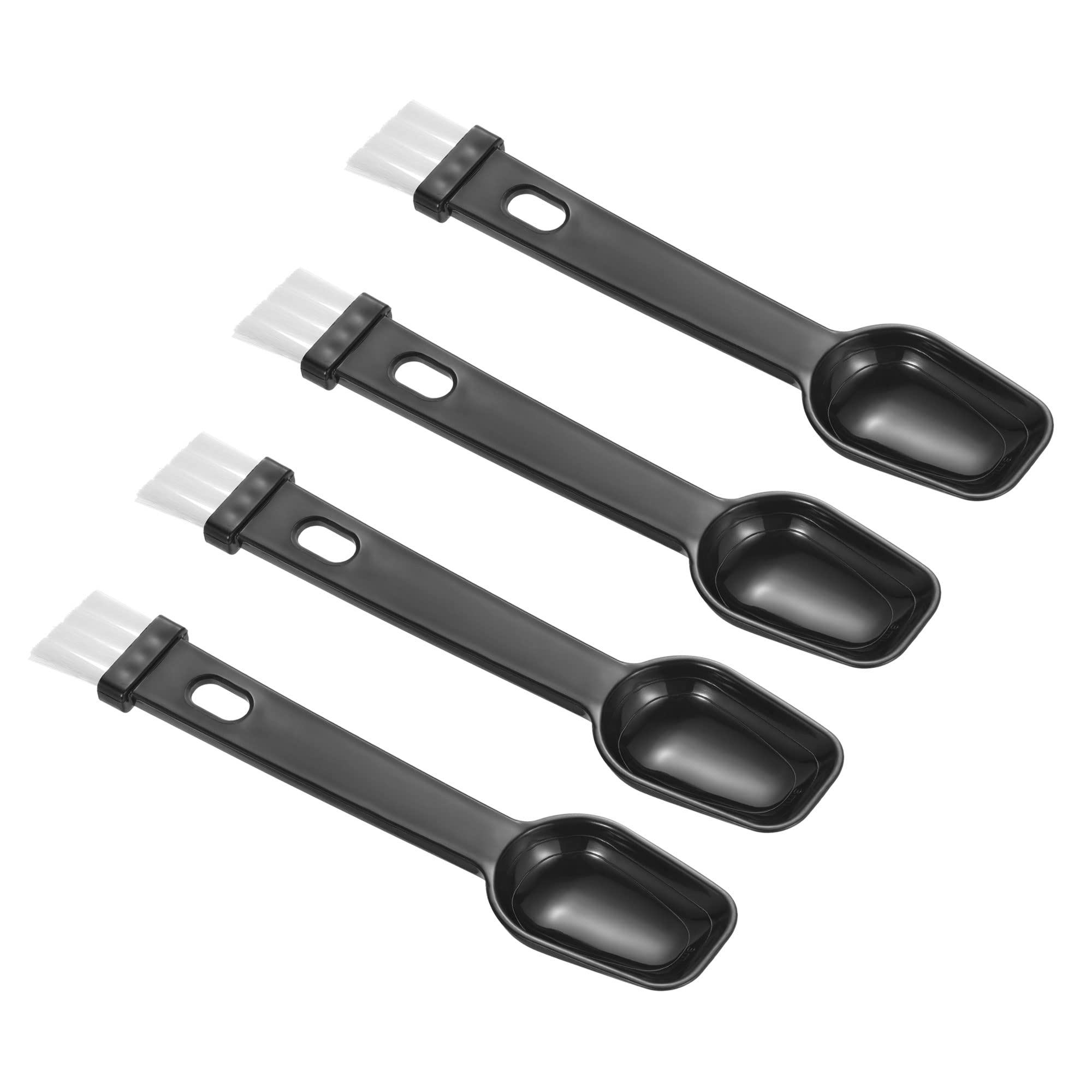 4-Pack PATIKIL Coffee Espresso Cleaning Brush Set - 2-in-1 White Coffee Grinder Brush with Black Spoon for Barista & Home Brewing - Perfect for Espresso Machines, French Press & Coffee Accessories Cleaning