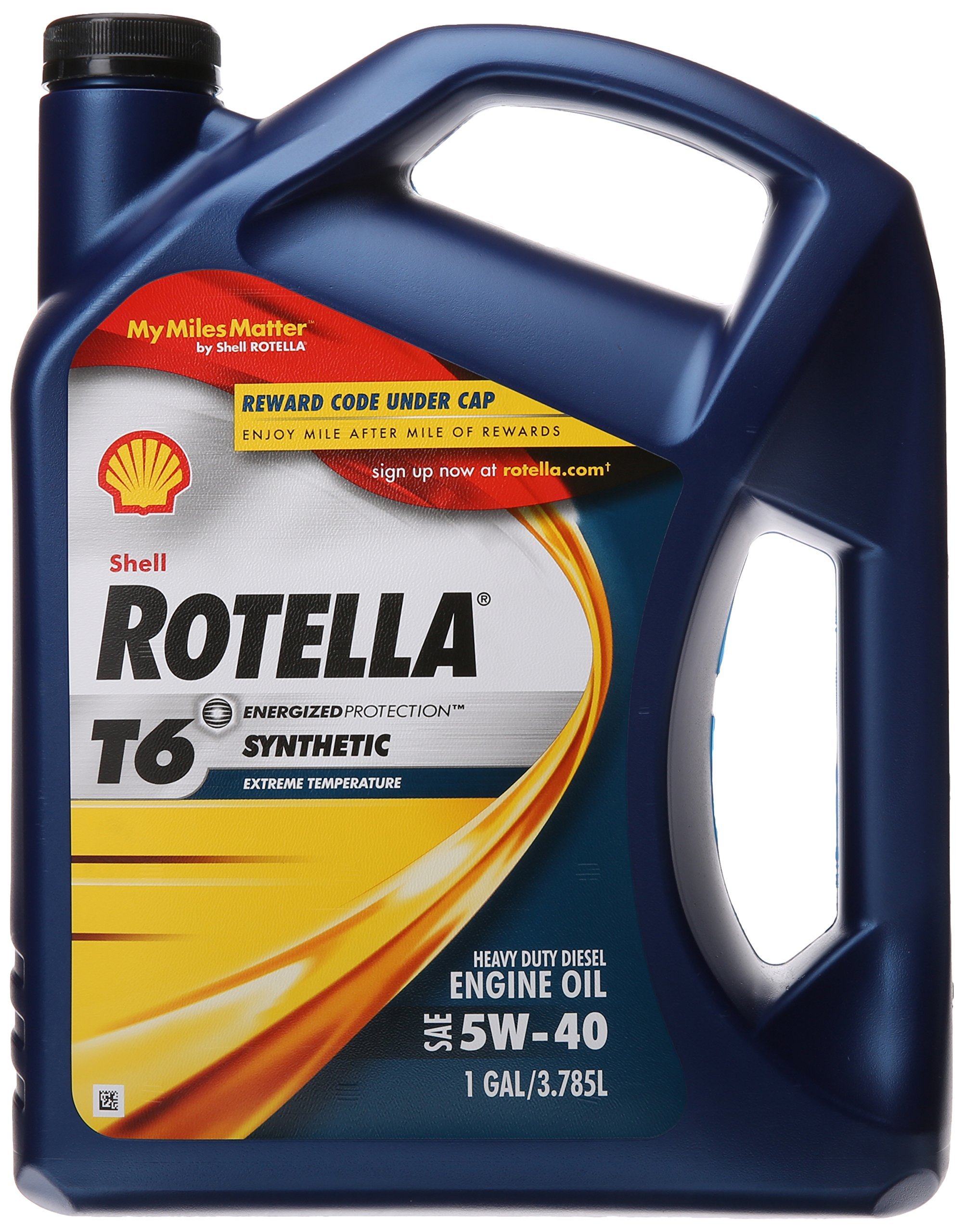 Shell Rotella T6 Full Synthetic 5W-40 Heavy Duty Diesel Engine Oil - 1 Gallon (Pack of 3) | For Trucks, SUVs & High-Performance Vehicles | Extended Drain Intervals & Extreme Temperature Protection
