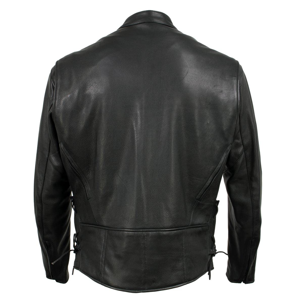 Milwaukee MLJKM5002 Premium Black Leather Motorcycle Jacket for Men - USA Made, Air Stream Vented Design with Adjustable Side Laces | Perfect for Riding, Cruising & Motorcycle Enthusiasts