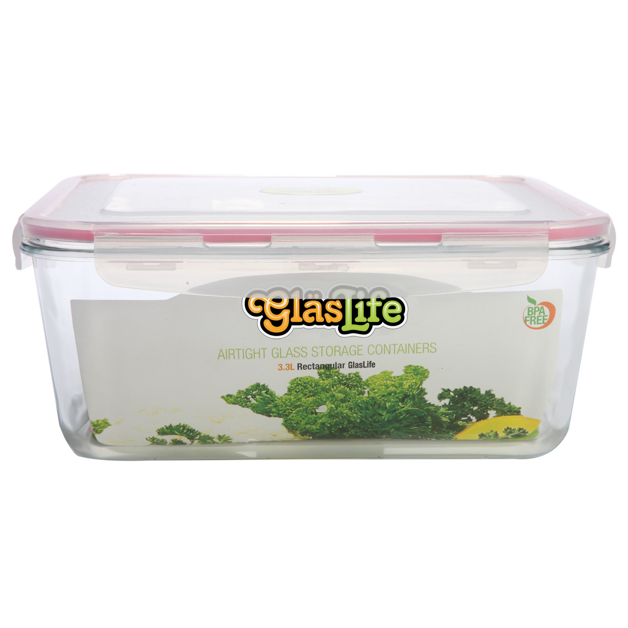 GlasLife® Airtight Rectangular Glass Food Storage Container with Lid - Perfect for Meal Prep, Pantry Organization & Leftovers Storage