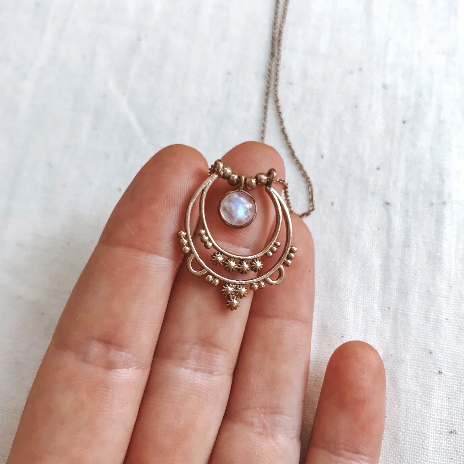 Katherine Pierce Moonstone Necklace - Elegant Sterling Silver Jewelry for Women | Perfect Gift for Birthday, Anniversary & Special Occasions