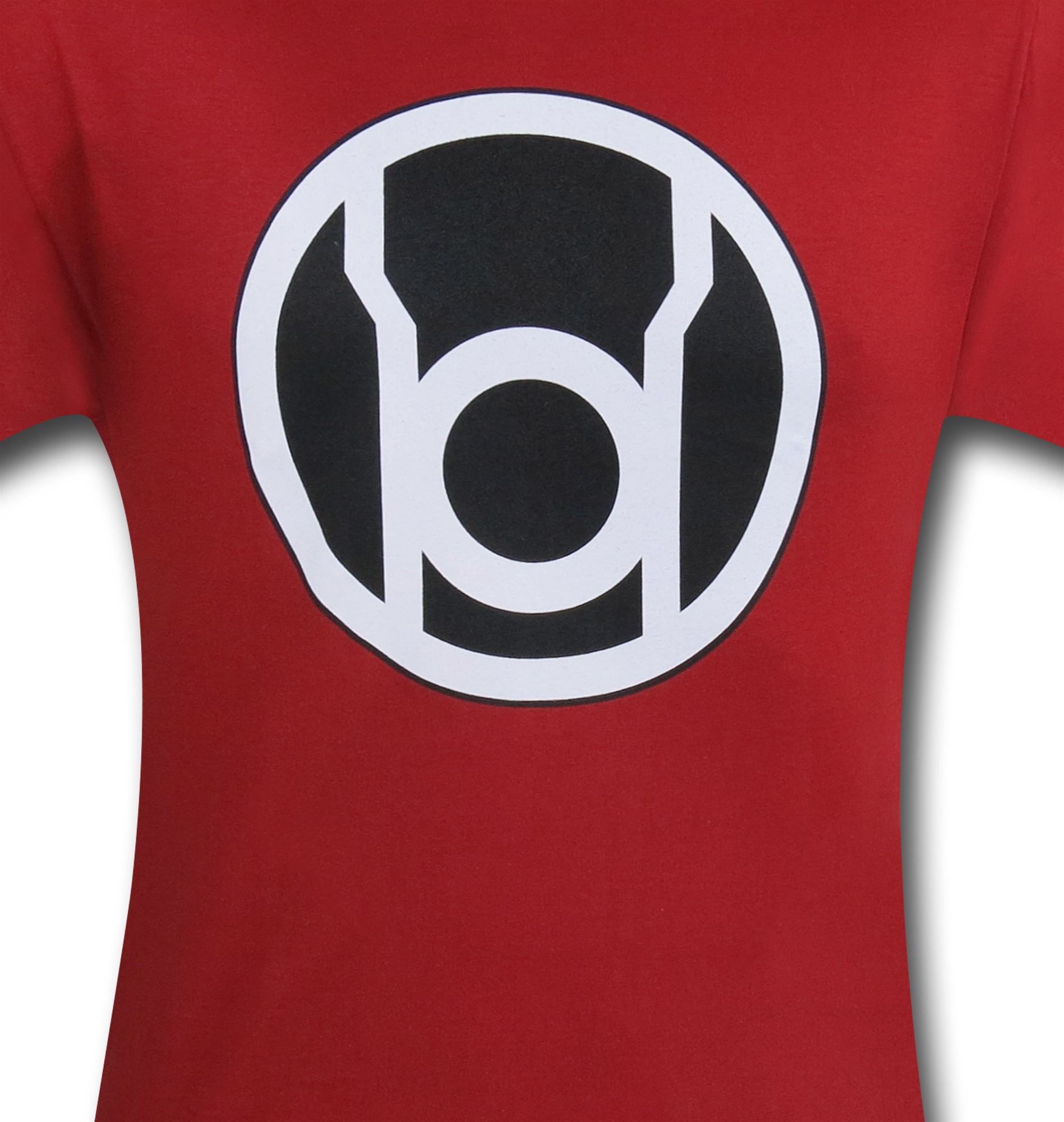 Green Lantern vs Red Lantern Symbol Graphic T-Shirt for Men - Large Size | Superhero Comic Book Fan Apparel for Cosplay & Casual Wear