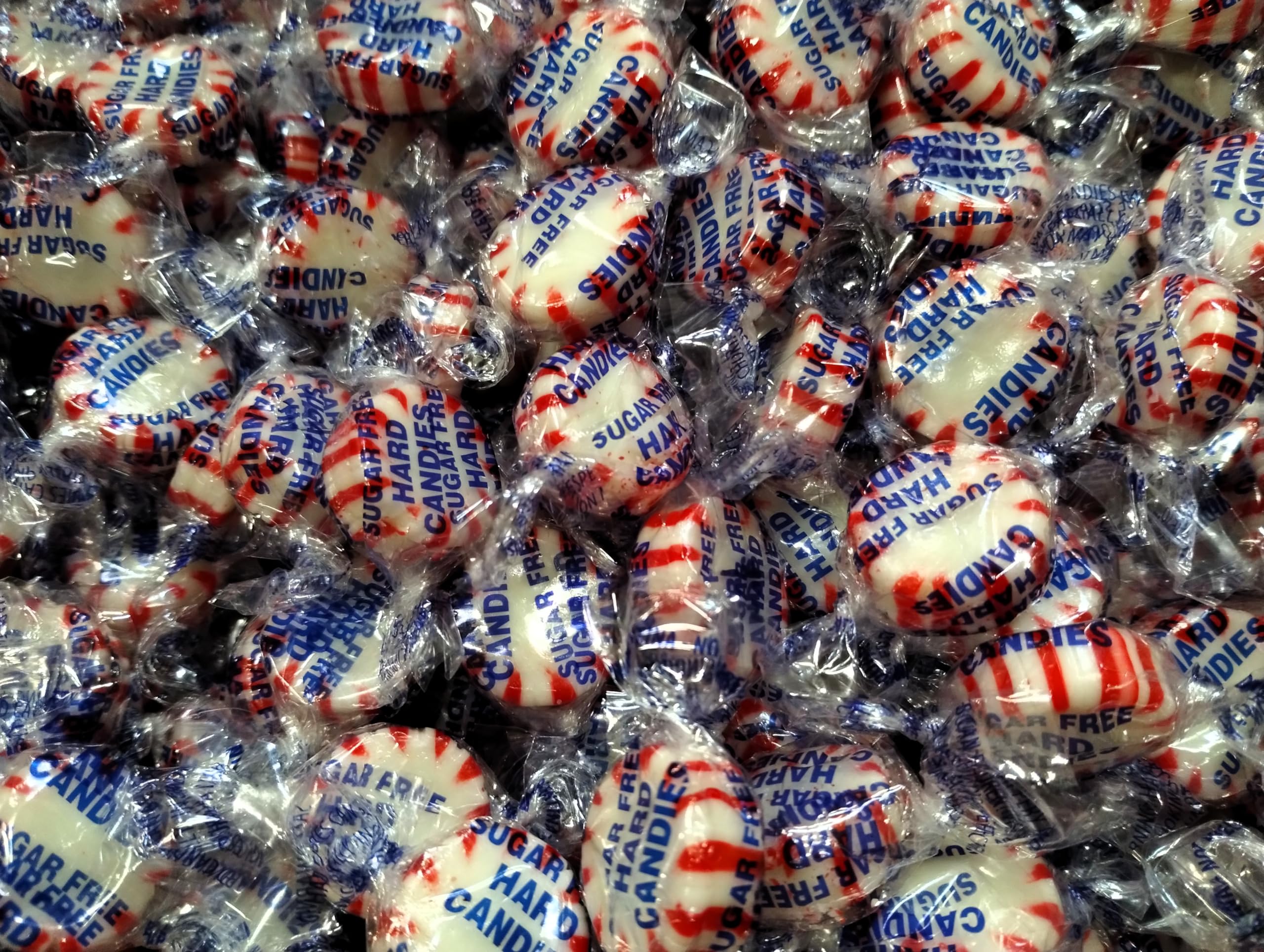 Sugar Free Peppermint Starlight Hard Candy Buttons - 2 lbs Bulk Bag of Fresh, Delicious Individually Wrapped Mints | Perfect for Holiday Gifts, Party Favors & Office Treats