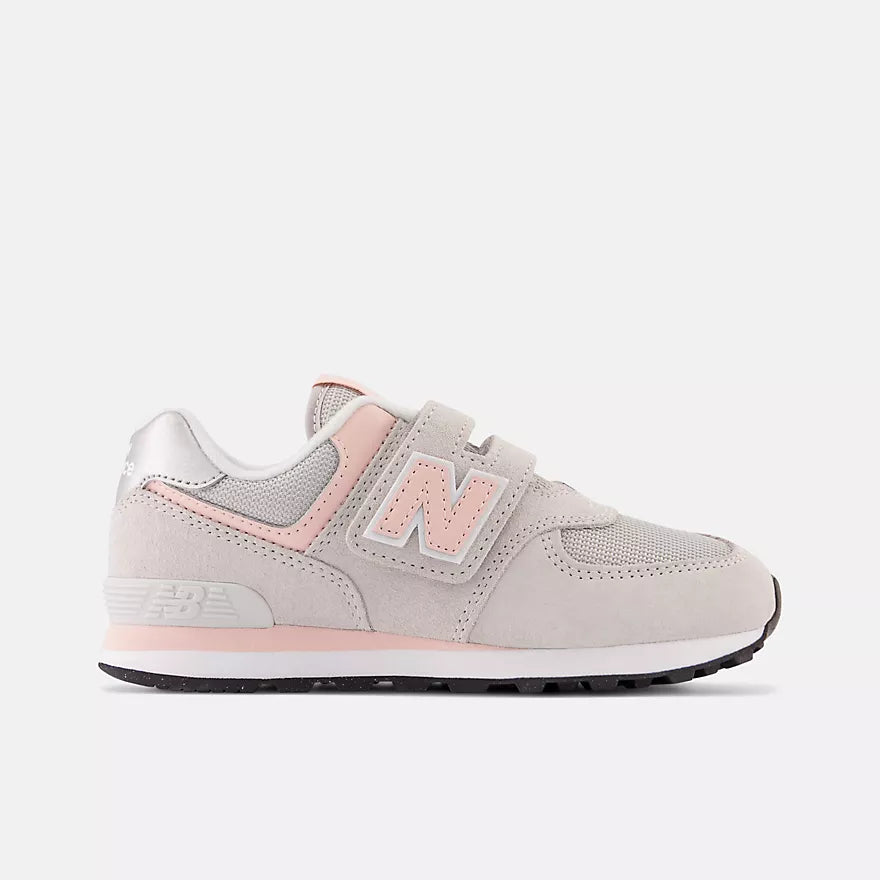 574 Core Hook & Loop Sneaker - Comfortable Slip-On Shoes for Women & Men (Rain Cloud + Pink Haze) | Perfect for Casual Wear, Walking & Light Sports