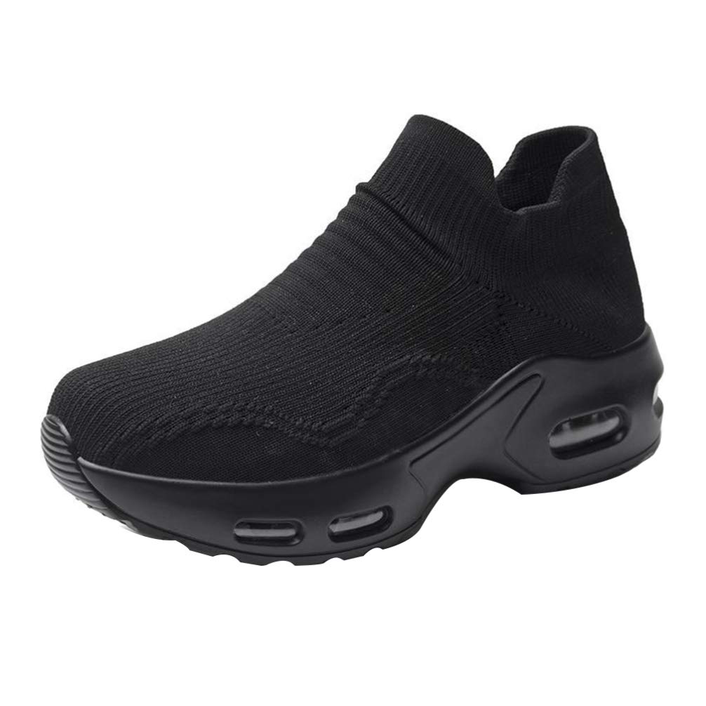 Holibanna Women's Running Shoes - Lightweight Air Cushion Sneakers with Breathable Mesh for Jogging, Gym Workouts & Outdoor Walking - Comfortable Athletic Shoes for Women (Black) - Perfect for Fitness Training, Daily Exercise & Casual Wear