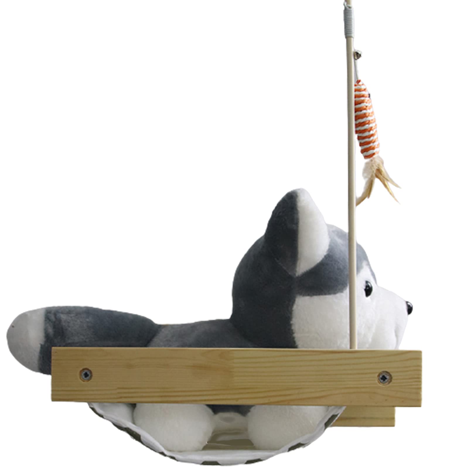 VALINK Cat Bed Wall Mounted - Wooden Cat Hammock & Perch Shelf for Kittens, Space-Saving Pet Resting Spot, Machine Washable - Perfect for Small Apartments & Cat Climbing Enthusiasts