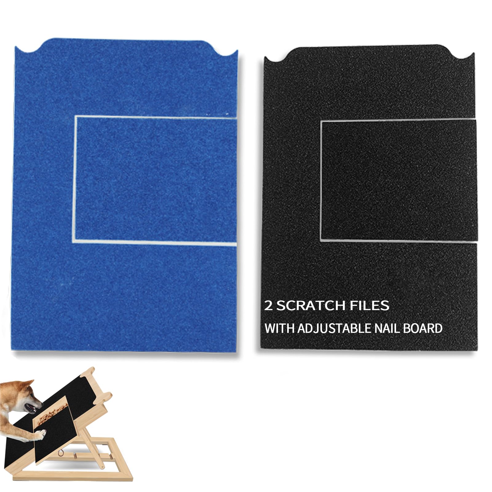 Dog Nail Scratch Pad with 2 Replaceable Sandpaper Sheets - Durable Pet Grooming Tool for Trimming & Filing Dog Claws at Home - Perfect for Small, Medium & Large Dogs