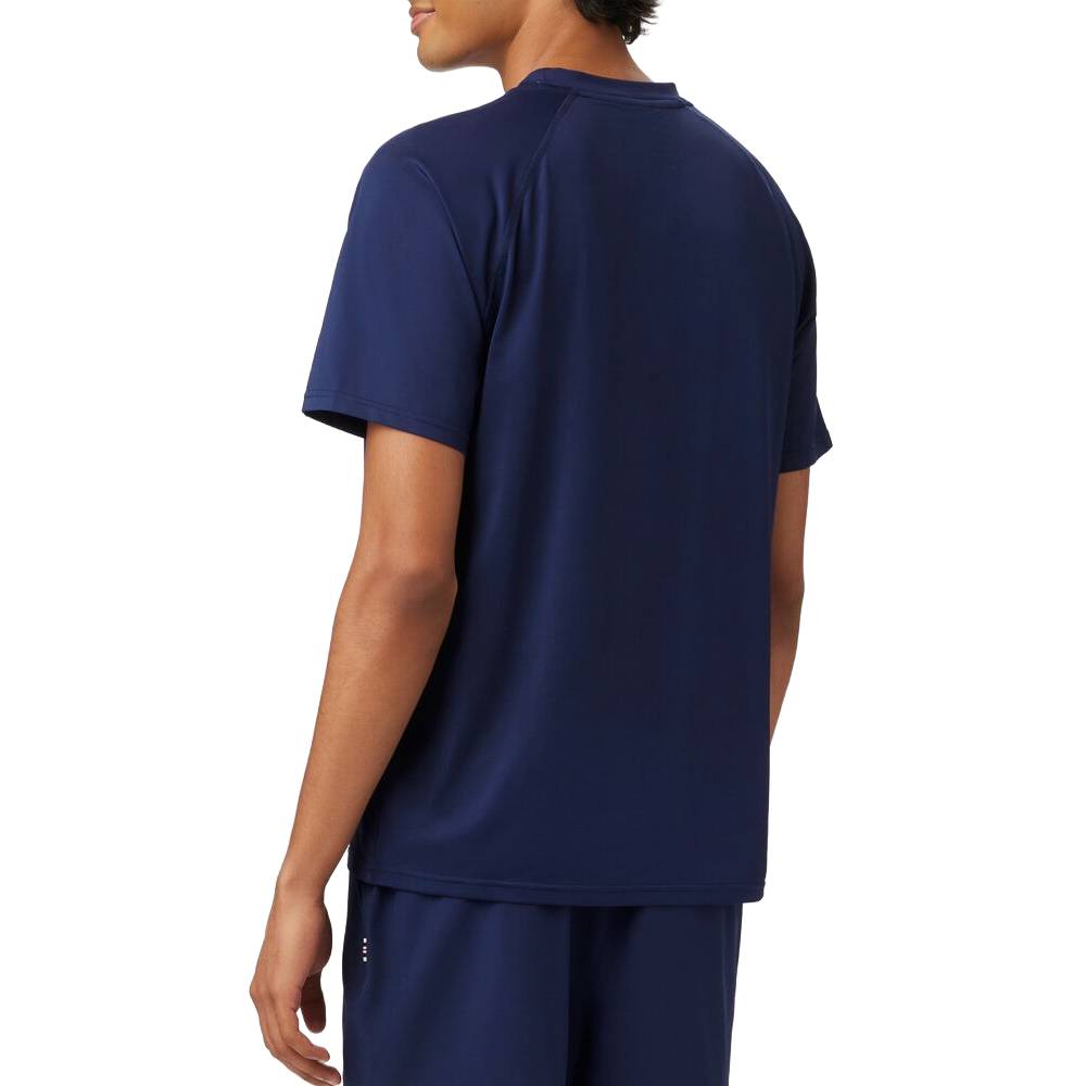 Fila Men's Short Sleeve Crewneck T-Shirt - Comfortable Cotton Blend Casual Top (Navy Blue) | Perfect for Gym, Workout & Everyday Wear