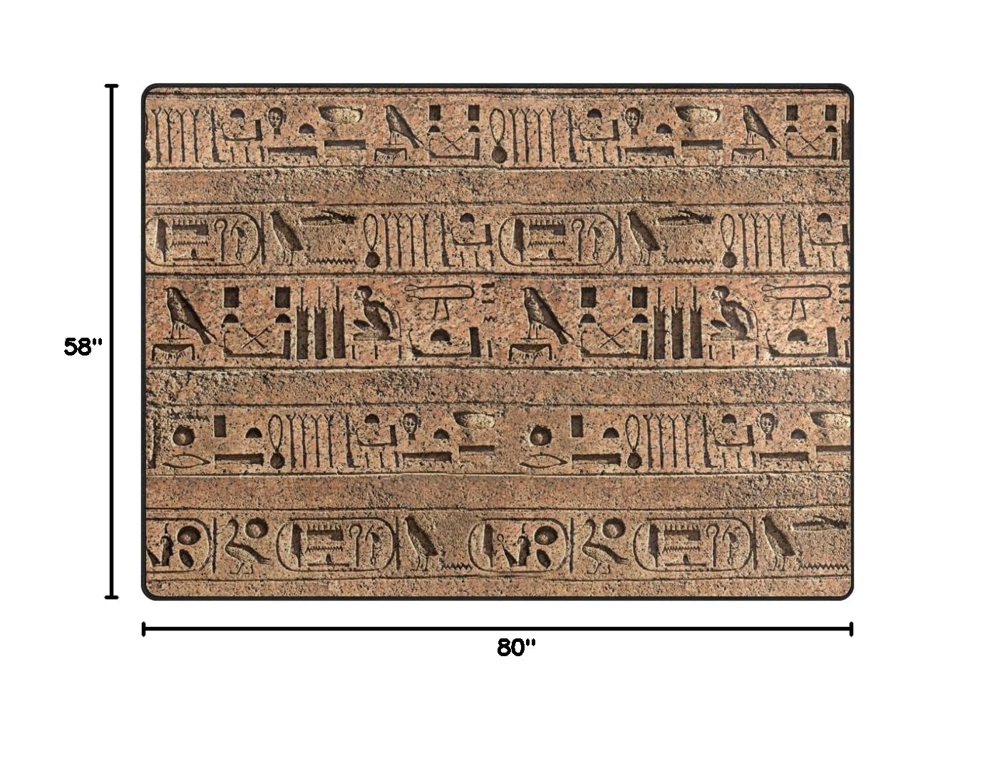 ALAZA Egyptian Hieroglyphics Ancient Wall Design Area Rug - 7' x 5' Soft Floor Carpet for Living Room, Bedroom, Office | Perfect for Boho Decor, Home Theater & Meditation Spaces