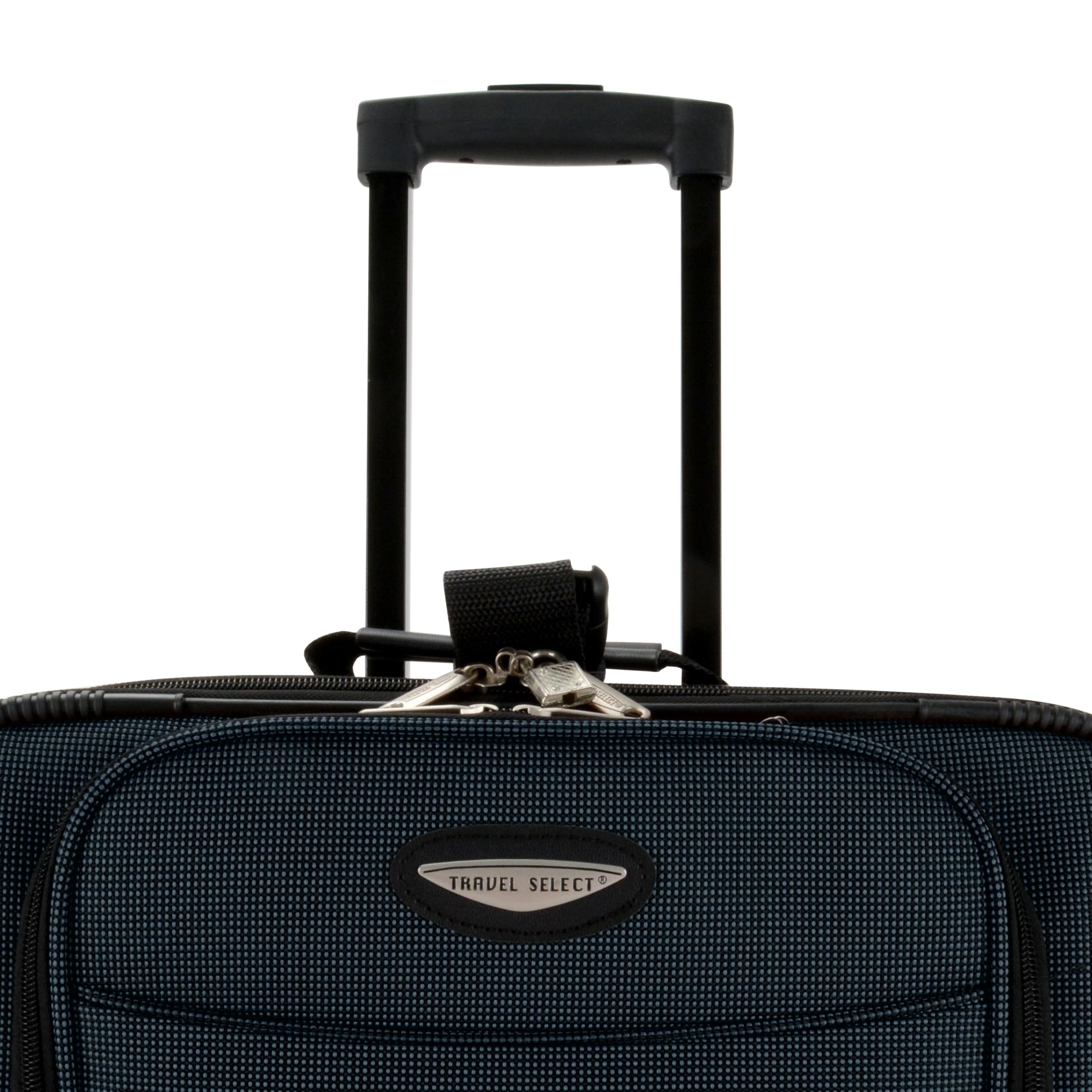 Travel Select Amsterdam Expandable Rolling Upright Luggage Set - Navy Blue 8-Piece Suitcase Collection for Air Travel & Business Trips | Durable Spinner Wheels & TSA Lock