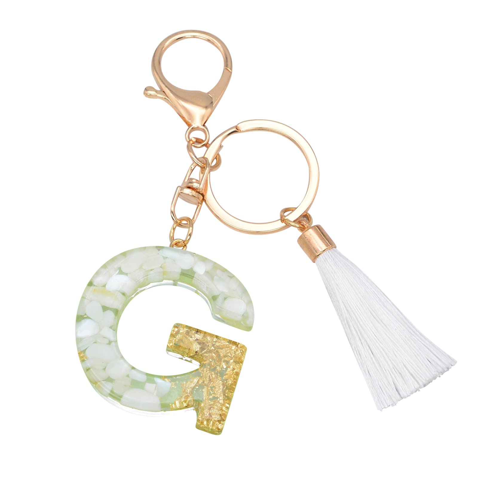 Custom Translucent Resin Letter Keychain - Personalized Colorful Key Holder for Wallet & Keys (Size G) | Perfect Gift for Friends, Office & Daily Use